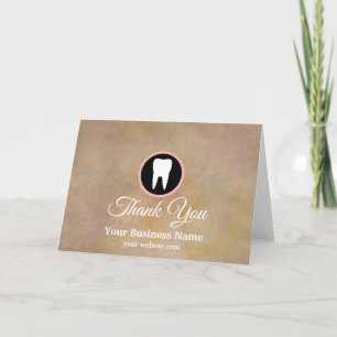 Carte De Remerciements Moderne Elégant Dentiste Rose Gold Dental Office q