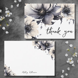 Carte De Remerciements Moderne Élégante Fleur de Mariage sous Forme d'Aqu