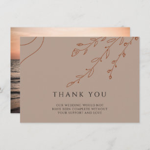 Carte de remerciements moderne en Mariage beige av