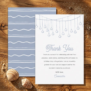 Carte De Remerciements Moderne fête d'anniversaire sur la plage côtière b