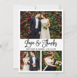 Carte De Remerciements Moderne Fun Calligraphie 3 Mariage photo
