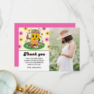 Carte De Remerciements Moderne Groovy Daisy Rose Jaune Elle est prête à é