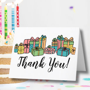 Carte De Remerciements Moderne Joyeux Anniversaire Coloré Mignon