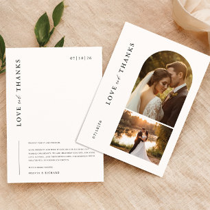 Carte De Remerciements Moderne minimaliste 2 Mariage photo