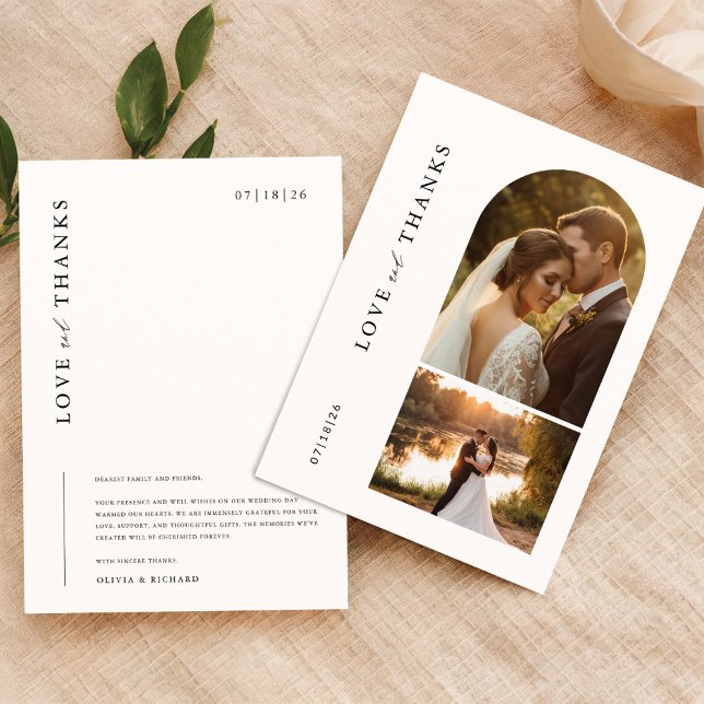 Carte De Remerciements Moderne minimaliste 2 Mariage photo (Créateur téléchargé)