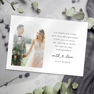 Carte De Remerciements Moderne minimaliste Mariage d'arche photo