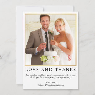 Carte De Remerciements Moderne minimaliste simple d'amour grâce photo Gol