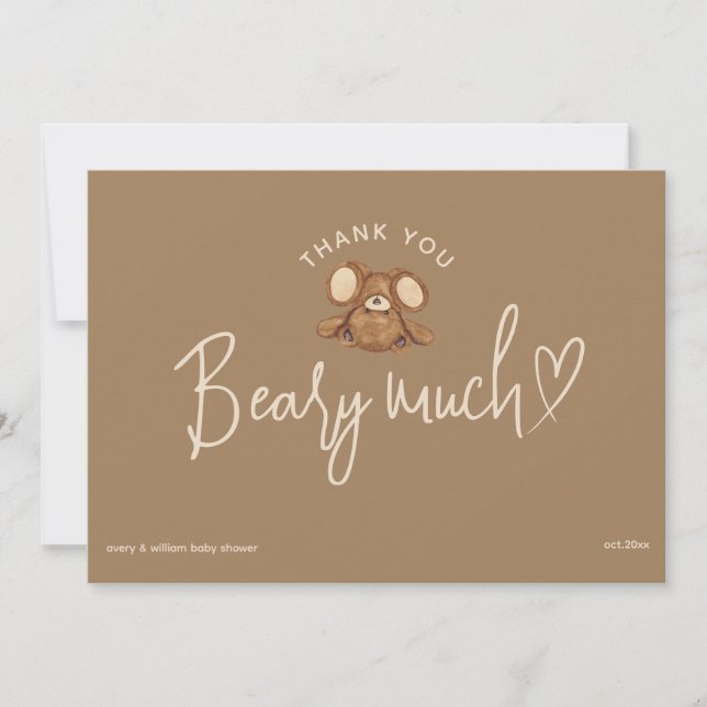 Carte De Remerciements Moderne nous pouvons attendre Baby shower (Devant)