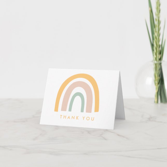 Carte De Remerciements Moderne Pastel Rainbow (Devant)