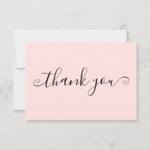 Carte De Remerciements Moderne Simple Blush Pink Custom Business