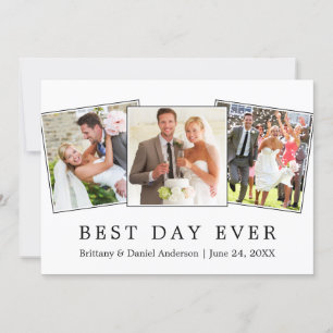 Carte De Remerciements Moderne Simple Meilleur Jour Ever 3 Mariage photo
