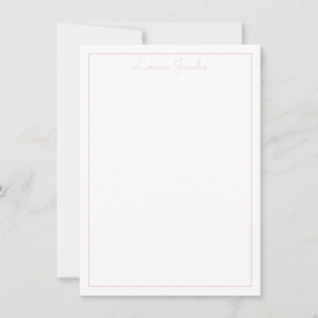 CARTE DE REMERCIEMENTS moderne simple nom rose pou (Devant)