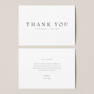 Carte De Remerciements Moderne Simple Sans Mariage photo W Note