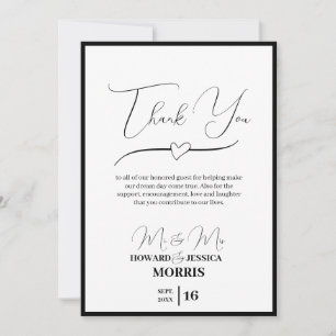 Carte De Remerciements Modeste blanc