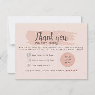 Carte de remerciements Modifiable Pour Les Petites