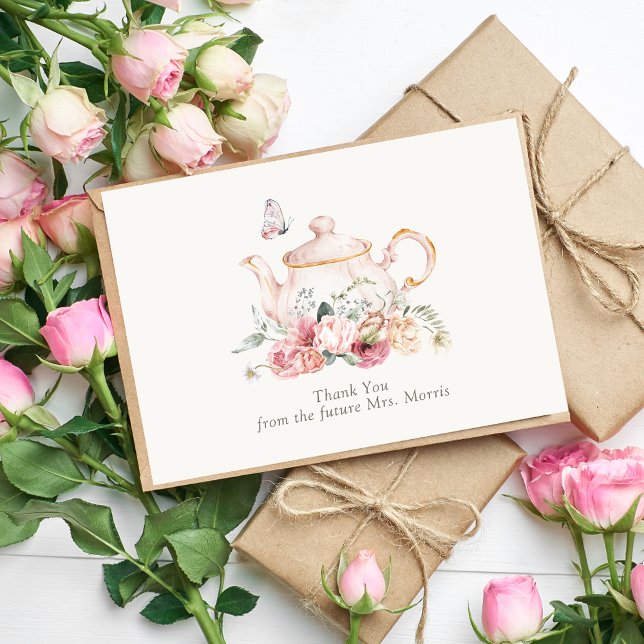 Carte De Remerciements Moment du thé pour la mariée  (Créateur téléchargé)