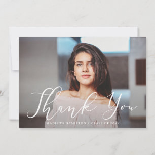 Carte De Remerciements Momentous Script Photo Graduation