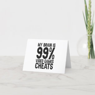 Carte De Remerciements Mon Cerveau est 99 Jeux Vidéos Triché Funny Gamer 