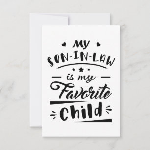 Carte De Remerciements Mon gendre est mon enfant préféré