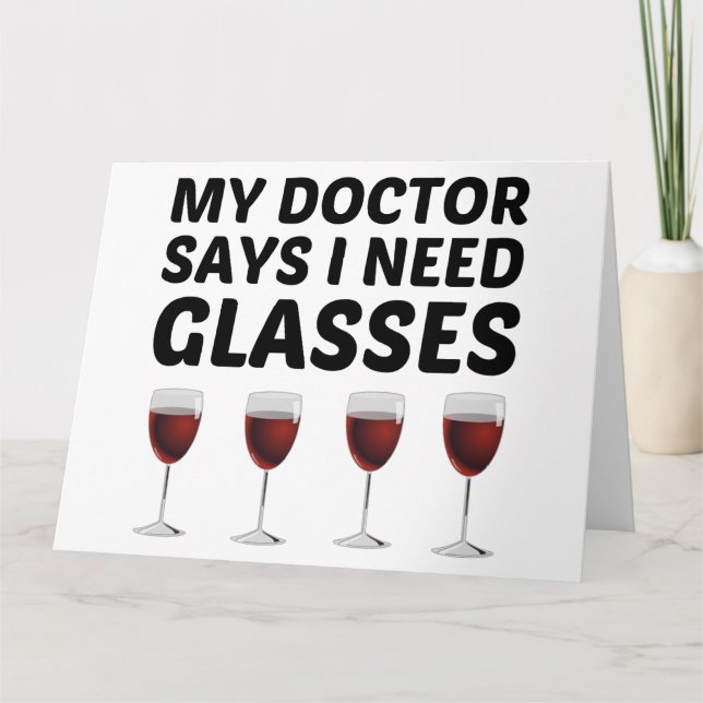 CARTE DE REMERCIEMENTS MON MÉDECIN DIT QUE J'AI BESOIN DE LUNETTES (Devant)