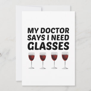 CARTE DE REMERCIEMENTS MON MÉDECIN DIT QUE J'AI BESOIN DE LUNETTES