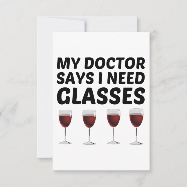 CARTE DE REMERCIEMENTS MON MÉDECIN DIT QUE J'AI BESOIN DE LUNETTES (Devant)