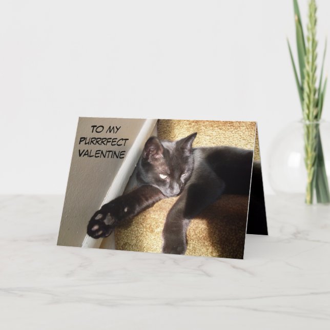 CARTE DE REMERCIEMENTS MON PURRFECT VALENTINE KITTY (Devant)