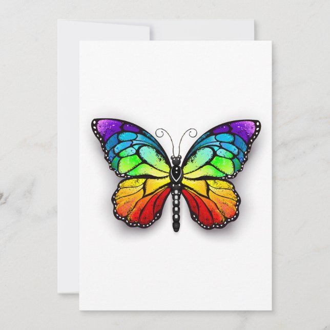 Carte De Remerciements Monarque papillon arc-en-ciel (Devant)
