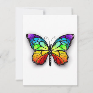 Carte De Remerciements Monarque papillon arc-en-ciel