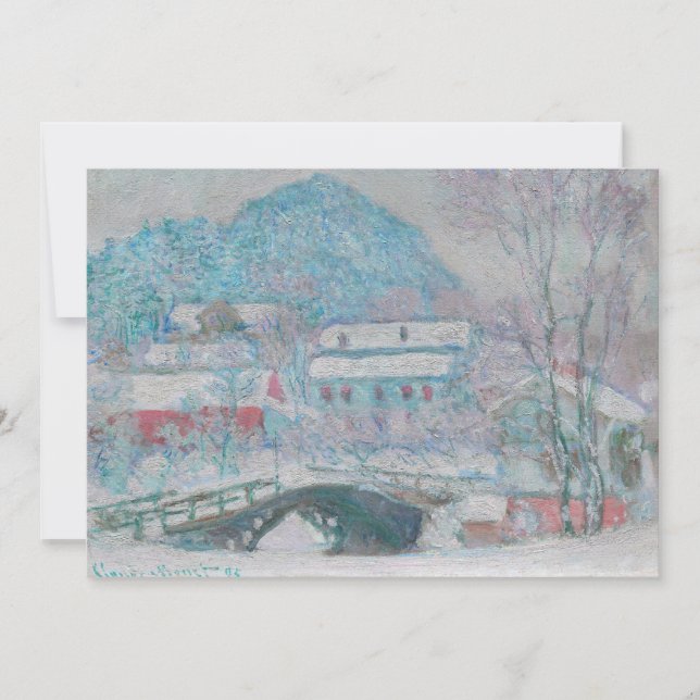 Carte De Remerciements Monet - Norvège, Village de Sandviken dans la neig (Devant)