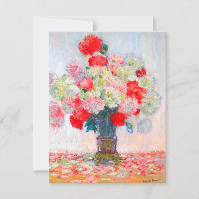 Carte De Remerciements Monet Peonies (Devant)