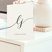 Monogramme Calligraphie Script Classic Ivoire Note