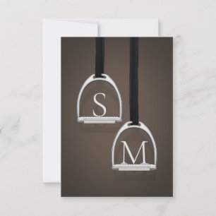Carte De Remerciements Monogramme Fer à rupe foncé Brown équestre