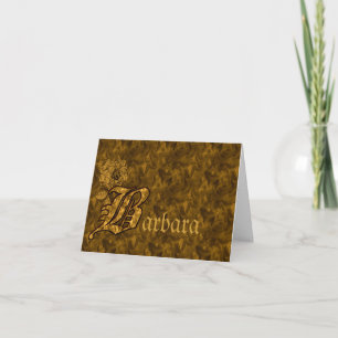 Carte De Remerciements Monogramme Initiale B Or Péonie Personnalisé