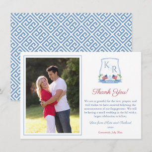 Carte De Remerciements Monogramme juillet 4 juillet Fiançailles mariage f
