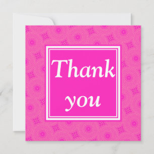 Carte De Remerciements Monogramme motif rose chaud cercles