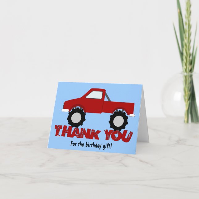 Carte de remerciements Monster Truck (Devant)