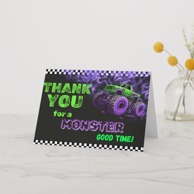 Carte De Remerciements Monster Truck Thank You Card (Recto)