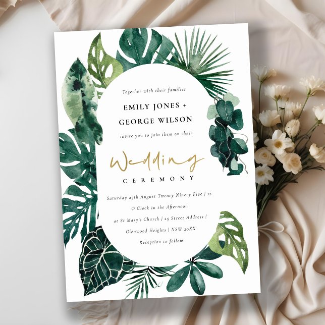 Carte De Remerciements Monstera tropicale Green Capsule Wedding Invitatio (Créateur téléchargé)