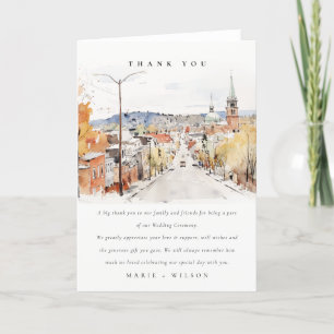 Carte De Remerciements Montpelier City Scape Vermont Watercolor Mariage