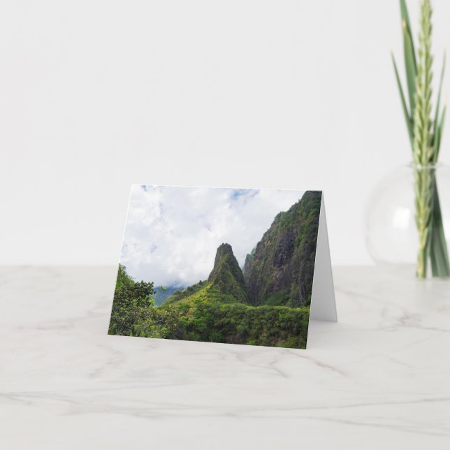 Carte De Remerciements monument d'état de l'aiguille de iao à maui hawaii (Devant)