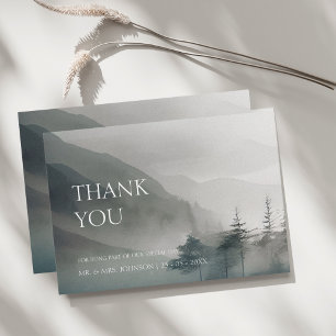 Carte De Remerciements Moody Mountain Dark esthétique Mariage bois