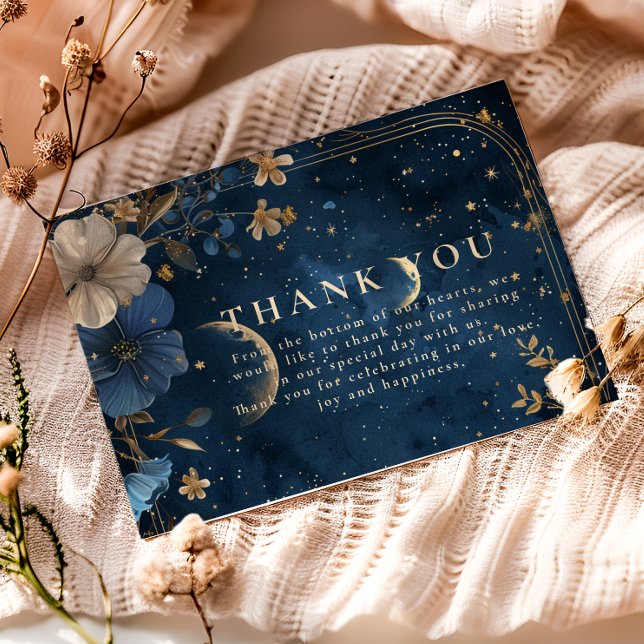 Carte De Remerciements Moonlit Starflower Wedding (Créateur téléchargé)