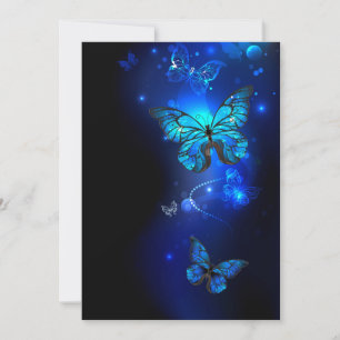 Carte De Remerciements Morpho Butterfly in the Dark Background