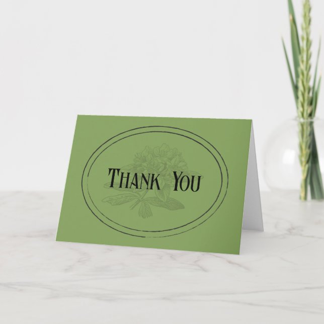 Carte de remerciements Mossy Green Fête des mariée (Devant)