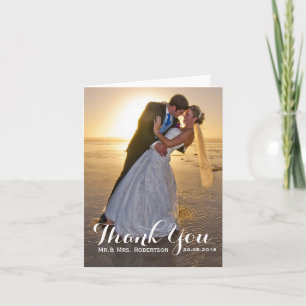 Carte De Remerciements Mot de Remerciement Simple Photo de Mariage