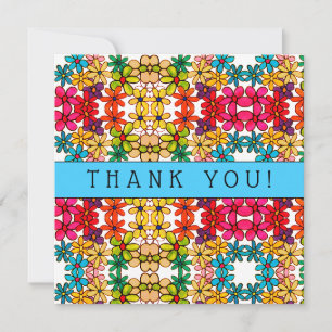 Carte De Remerciements Motif abstrait de kaléidoscope de flower power