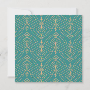 Carte De Remerciements Motif Art Déco avec des formes géométriques dorées