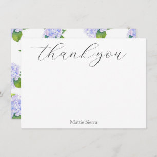 Carte De Remerciements Motif de fleurs d'aquarelle Hydrangea