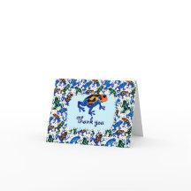 Carte de remerciements Motif de grenouille tropica